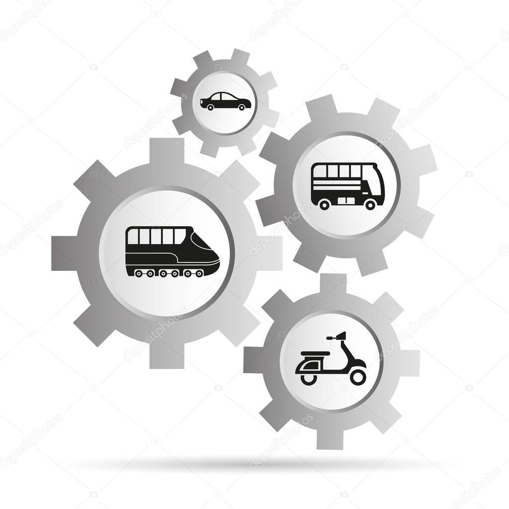 Vector illustration, gears with web icons 
