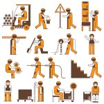 Working Construction Hard Labor Pictogram Icon Symbol Sign Stock Vector ...