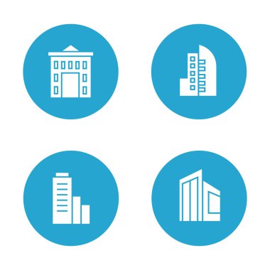 modern binaların vektör Illustration, simgeler