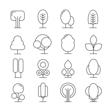 ağaçlar, simgeler vektör Illustration 