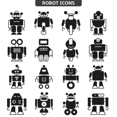 vektör Illustration modern robotlar, simgeler