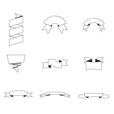 şeritler veya afiş ayarlayın. Vektör Illustration 