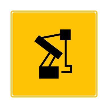 Robotik kol simgesi, vektör illüstrasyon 