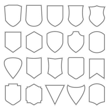 Kalkan simgeler vektör set