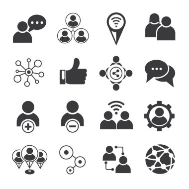 iş çizgisi simgeleri kümesi, vektör çizimi