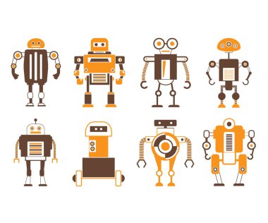vektör Illustration modern robotlar, simgeler
