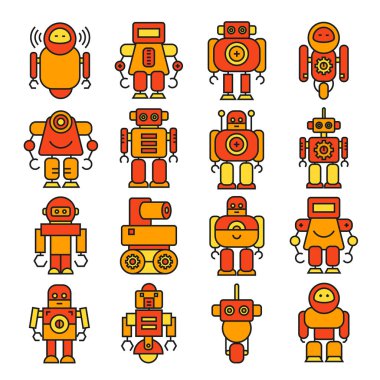 robotların vektör illüstrasyonu