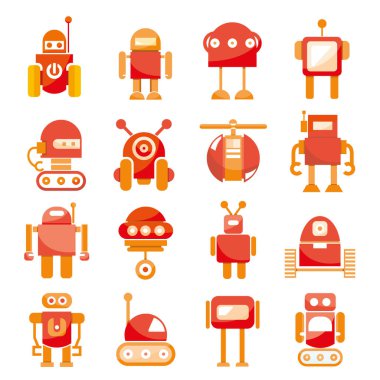 vektör Illustration modern robotlar, simgeler