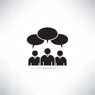 İş konsepti. Konuşma kabarcıkları ile iş adamlarının vektör Illustration