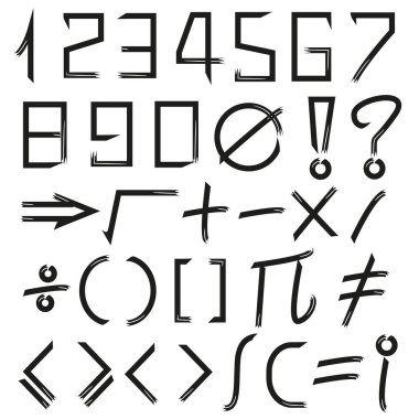 el çizimi matematik işaretleri vektör illüstrasyonu