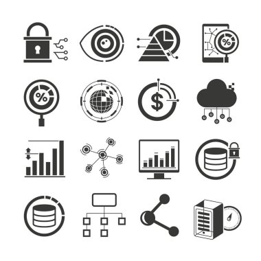 iş simgeleri kümesi, vektör illüstrasyonu