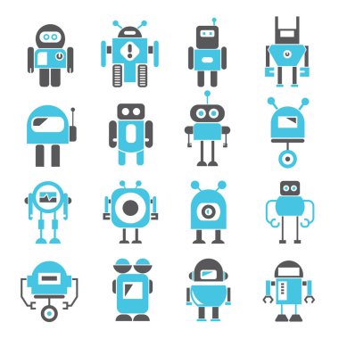 vektör Illustration modern robotlar, simgeler