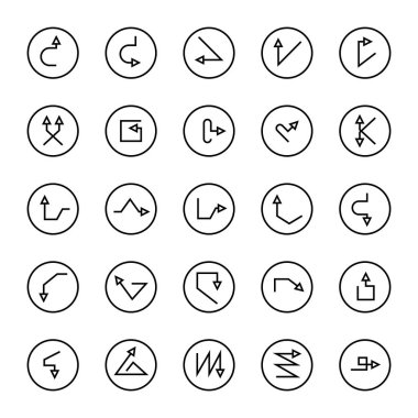 ok simgelerinin vektör illüstrasyonu