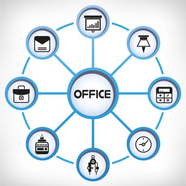 iş konsepti, ofis vektör illüstrasyon 