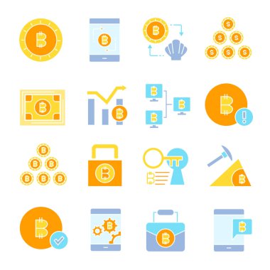 cryptocurrency simgelerinin vektör çizimi