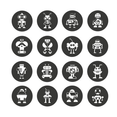 vektör Illustration modern robotlar, simgeler