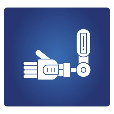 Robotik kol simgesi, vektör illüstrasyon 