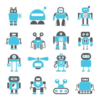 vektör Illustration modern robotlar, simgeler