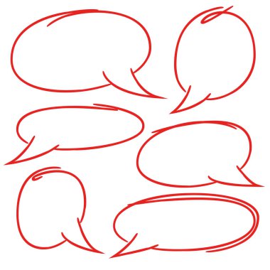 Kırmızı konuşma balonu seti