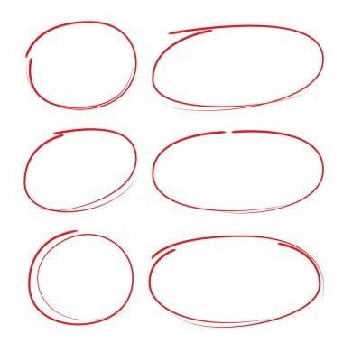 red circle highlighter set clipart
