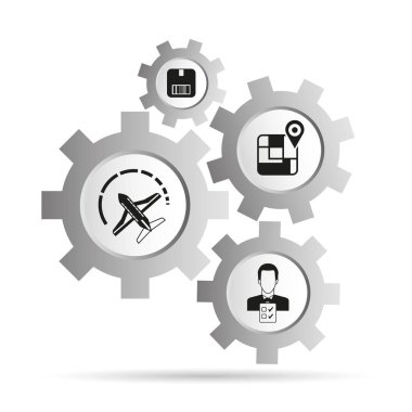 Vektör illüstrasyon, web simgeleri ile dişliler 