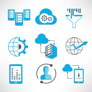 iş simgeleri kümesi, vektör illüstrasyonu