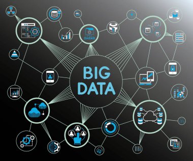 Vektör illüstrasyon. büyük veri kavramı