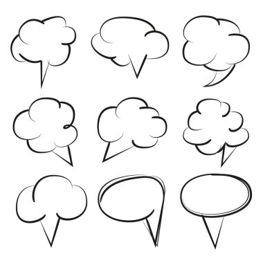 komik konuşma balonu, el çizilmiş tema