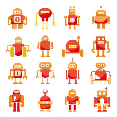 vektör Illustration modern robotlar, simgeler