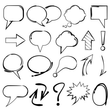 konuşma kabarcıkları kümesi, sadece vektör illüstrasyon