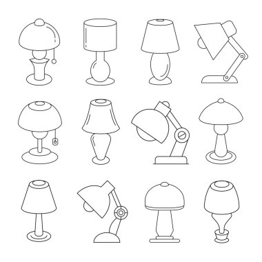 Lamba simgeleri web simgeleri ayarlandı. Vektör illüstrasyonu          