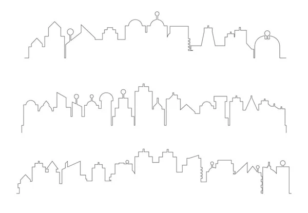 Vektorová Ilustrace Budov Panoráma — Stockový vektor