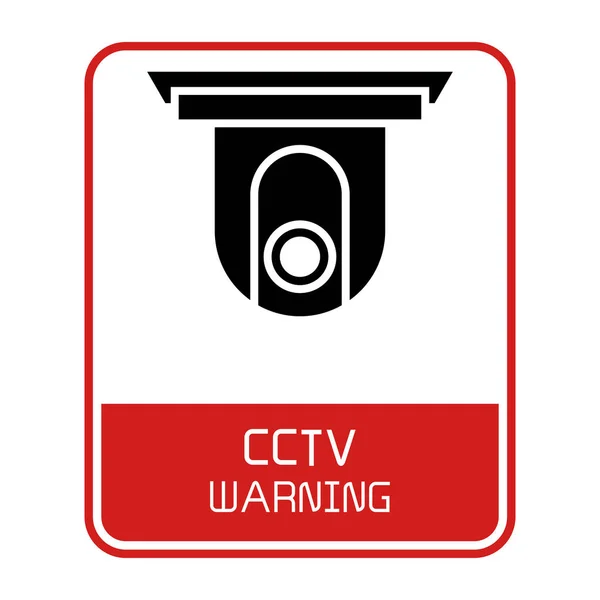 Vector Illustration Cctv Warning Sign — Stock Vector