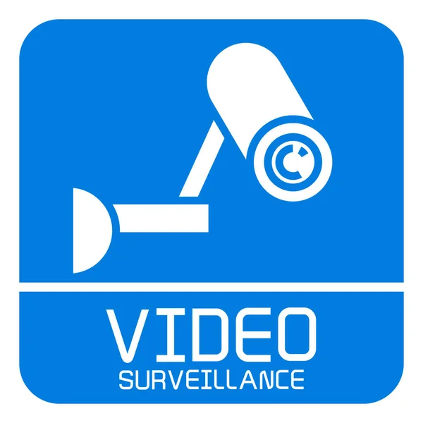 Ilustración Vectorial Videovigilancia Azul — Vector de stock