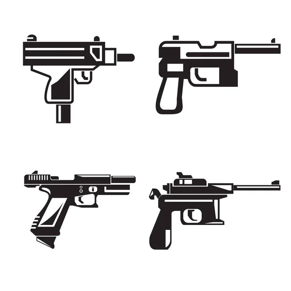 Vektoros Illusztráció Guns Ikonok — Stock Vector