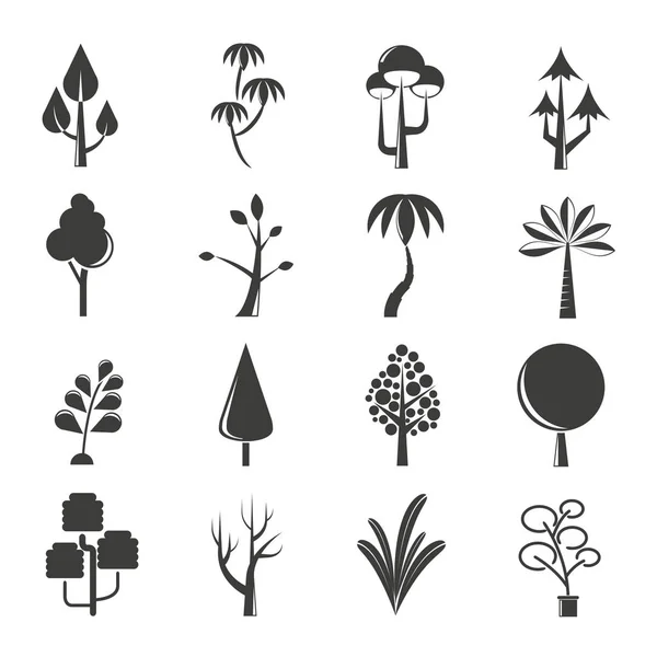Vektorillustration Von Bäumen Symbole — Stockvektor