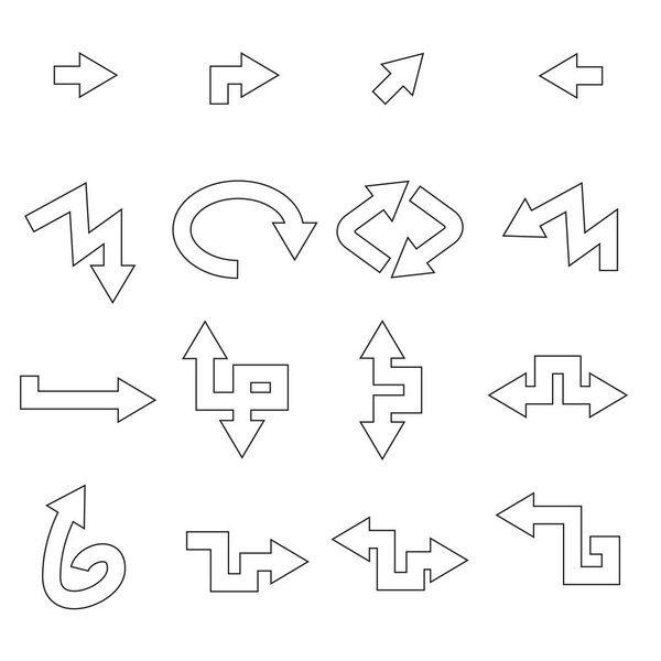 vector illustration of arrow icons set