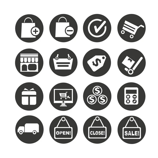 Web Icons Set Vector Illustration — Stock Vector