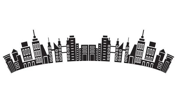 Ilustración Vectorial Edificios Paisaje Urbano — Vector de stock