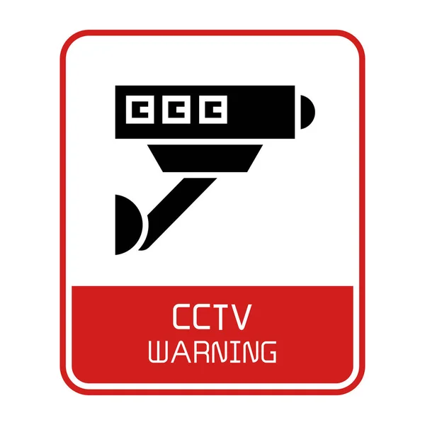 Vektor Illustration Des Cctv Warnzeichens — Stockvektor