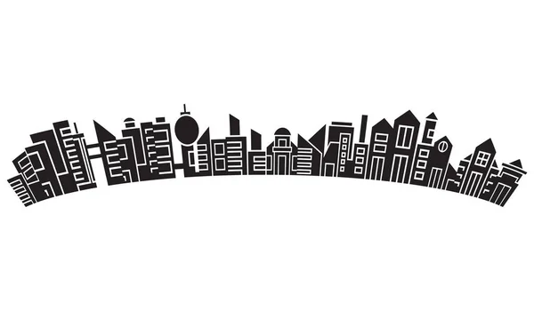 Vektorillustration Von Gebäuden Stadtbild — Stockvektor