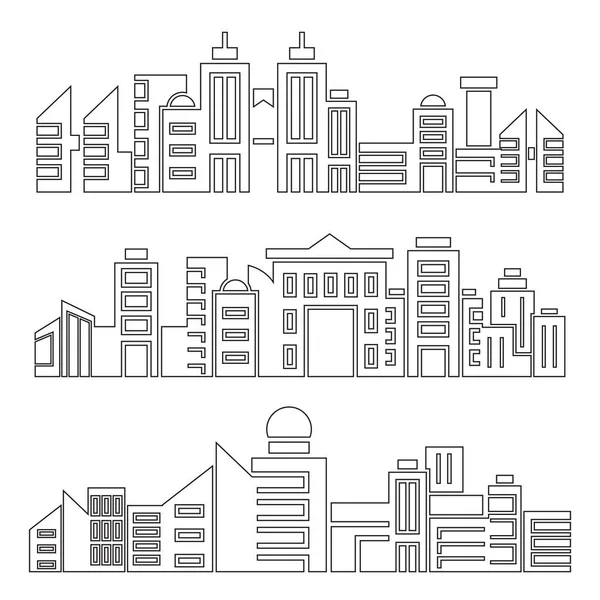 Vektor Illustration Stadsbilden Byggnader — Stock vektor