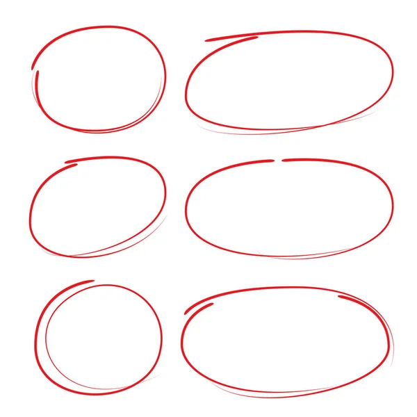 Roter Kreis Textmarker Set — Stockvektor