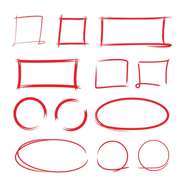 Elementos Marcadores Desenhados Mão Simplesmente Ilustração Vetorial —  Vetores de Stock