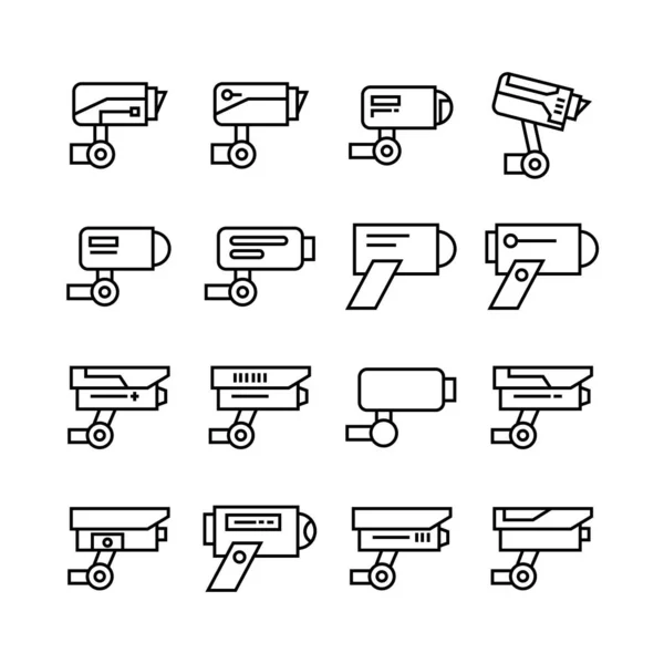 Ilustración Vectorial Iconos Cámara — Archivo Imágenes Vectoriales