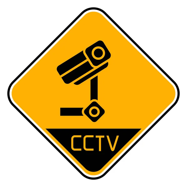 Vektor Illustration Des Cctv Warnzeichens — Stockvektor