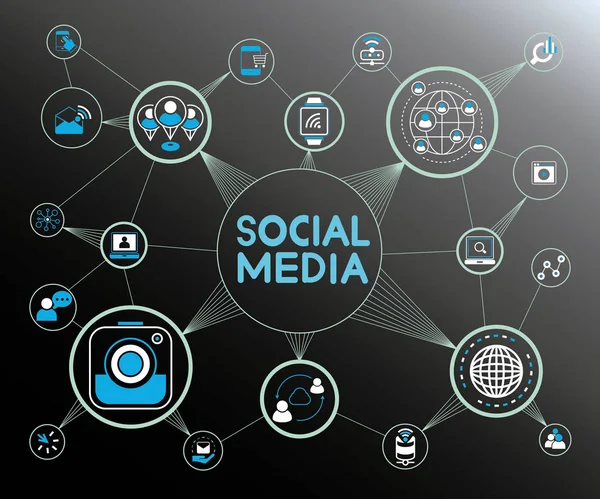 Vektorové Ilustrace Koncept Sociální Média — Stockový vektor