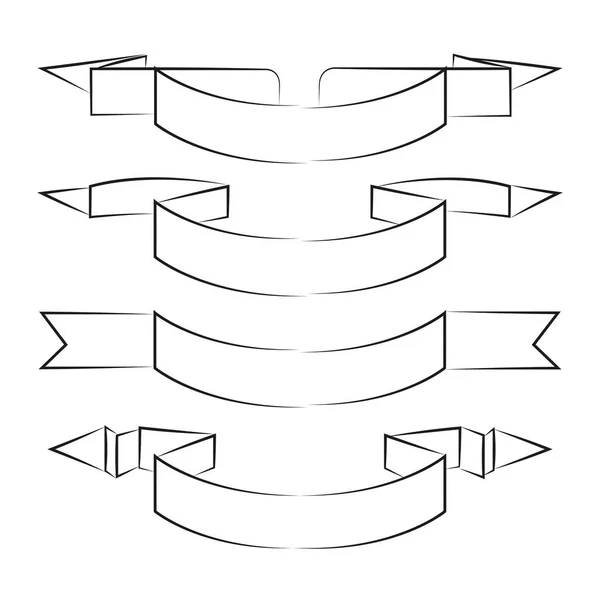 リボンまたはバナーセット ベクトルイラスト — ストックベクタ