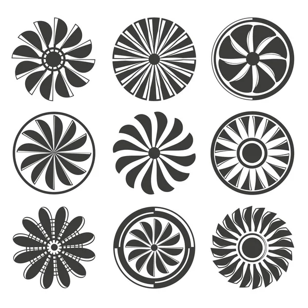 Vector Illustratie Van Turbine Icons Set — Stockvector