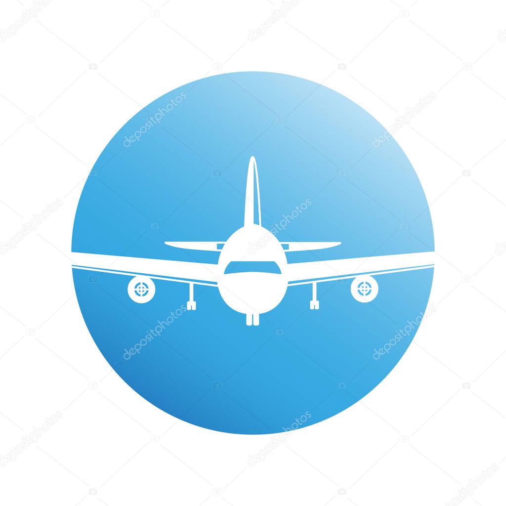 plane, blue background, vector